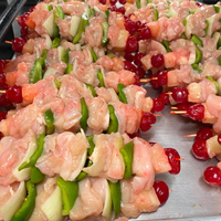 Chicken Kabobs with Luau Sauce, Veggies & Fruit